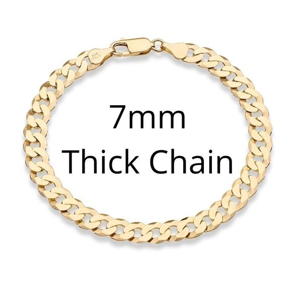 Men 18k Gold over 925 Sterling Silver Cuban Chain - Picture 1 of 6
